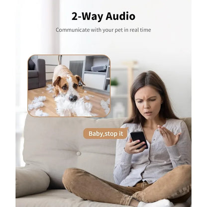 2K Pet Camera Treat Dispenser, 360°View Dog Camera with Phone App, 5G&2.4G Wifi 2-Way Talk Pet Camera Indoor for Cats Remote Tre