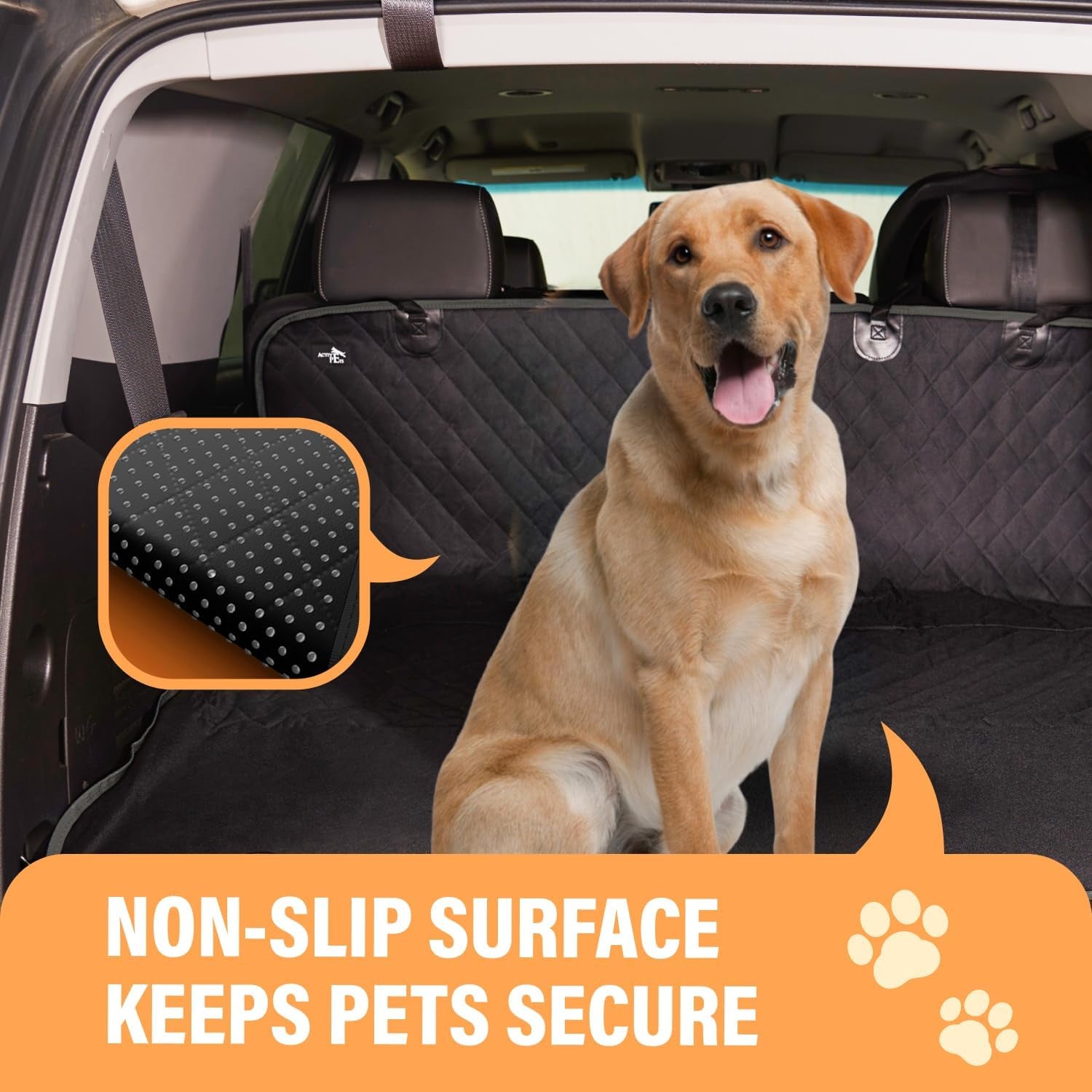 Dog Car Seat Cover for Back Seat. Protector Hammock - Waterproof Pet Trucks, Sedans & Suvs Use with Chom Roller Hair Remover. Black